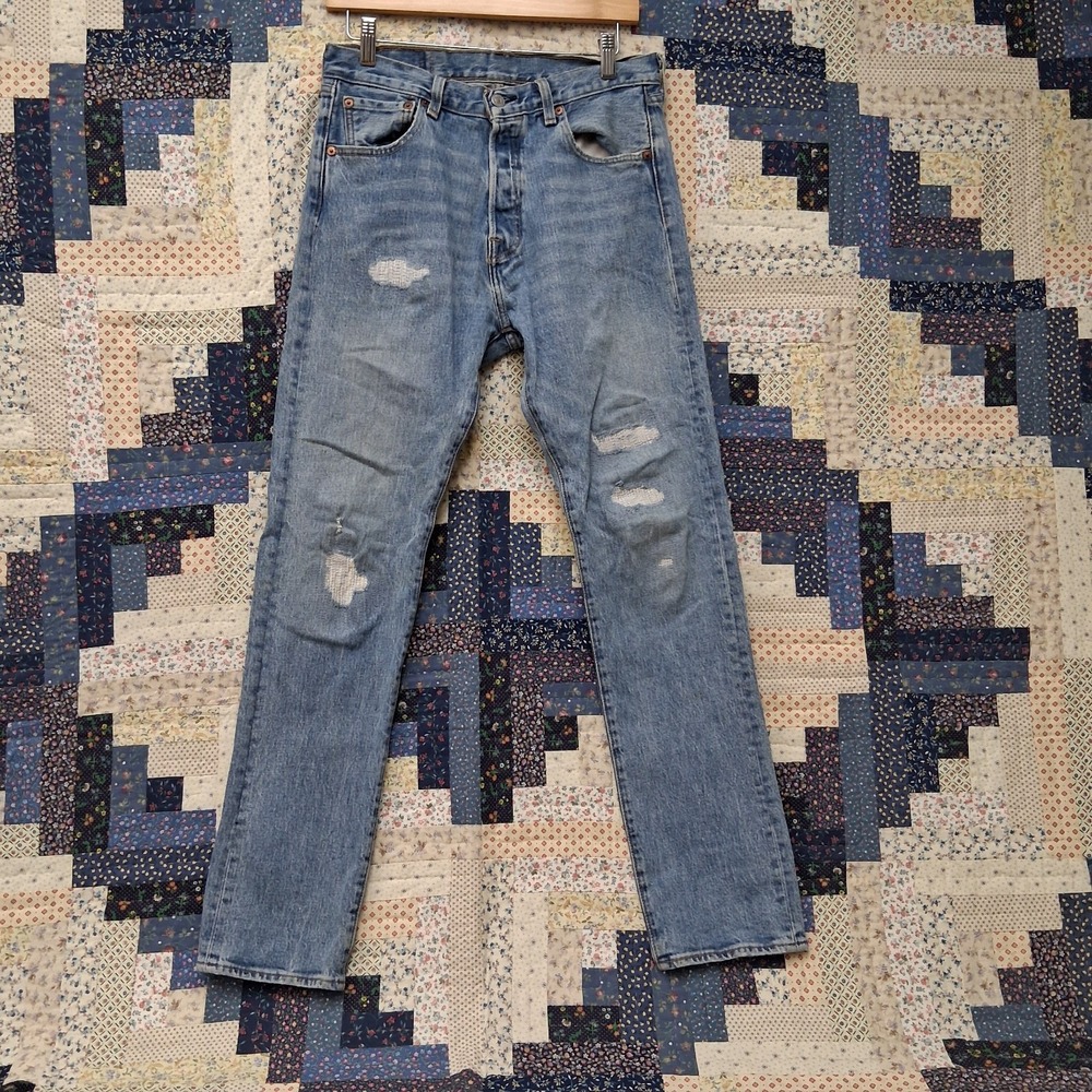 Levis 501 '93 Jeans Mens Size 29x32 Light Blue Stone Wash Classic Fit Straight